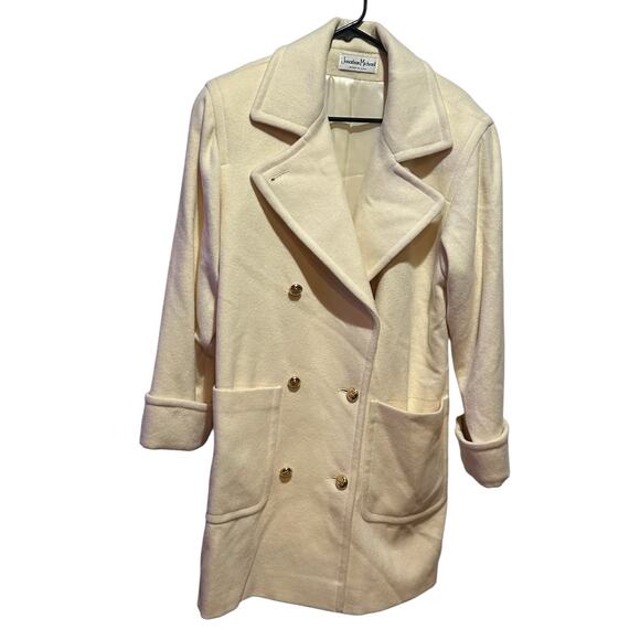 Vintage Jonathan Michael Pure Wool Beige Button Up Women's Jacket size L - Picture 1 of 8